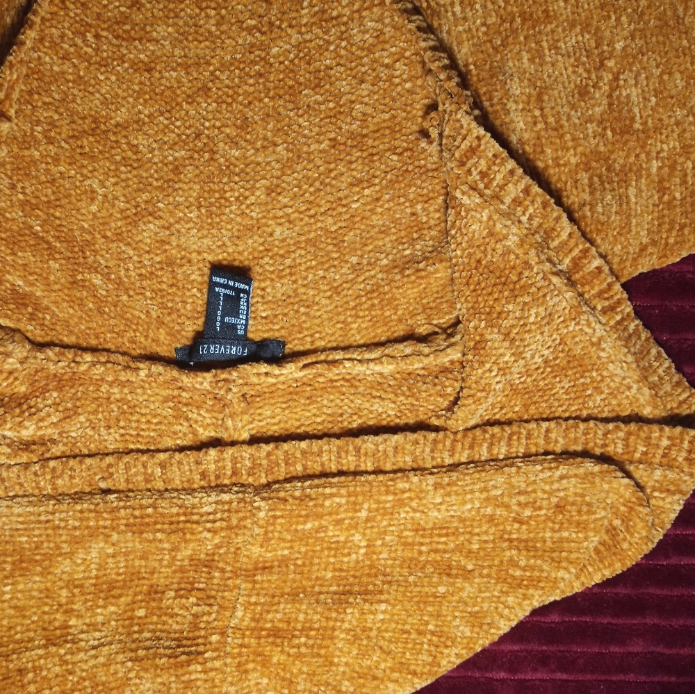 Forever 21 Hooded Sweater, Size L, Color Mustard